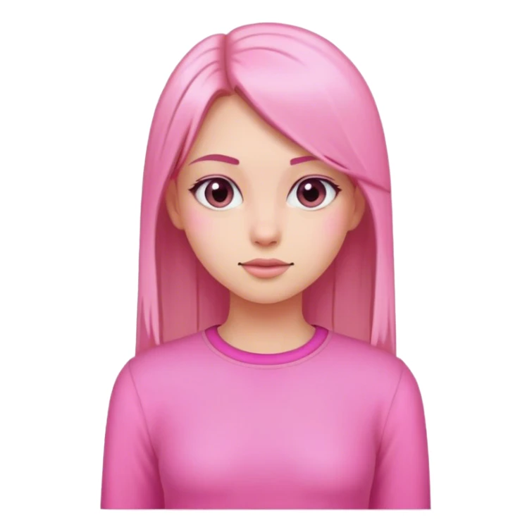 Una chica con el pelo lacio y con ropa rosa sticker