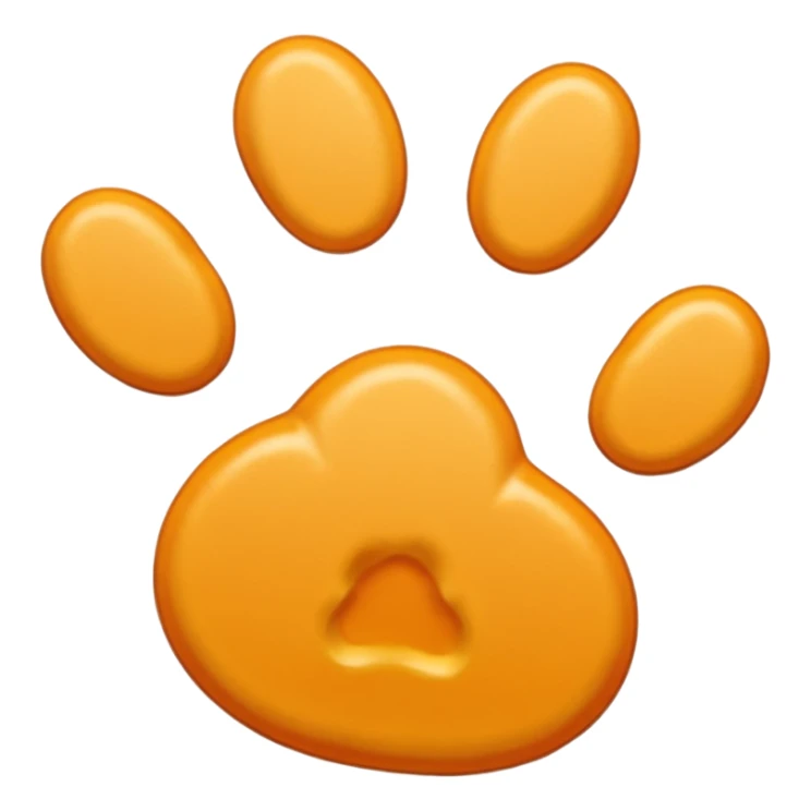 a very light pale yellow-orange pawprint sticker