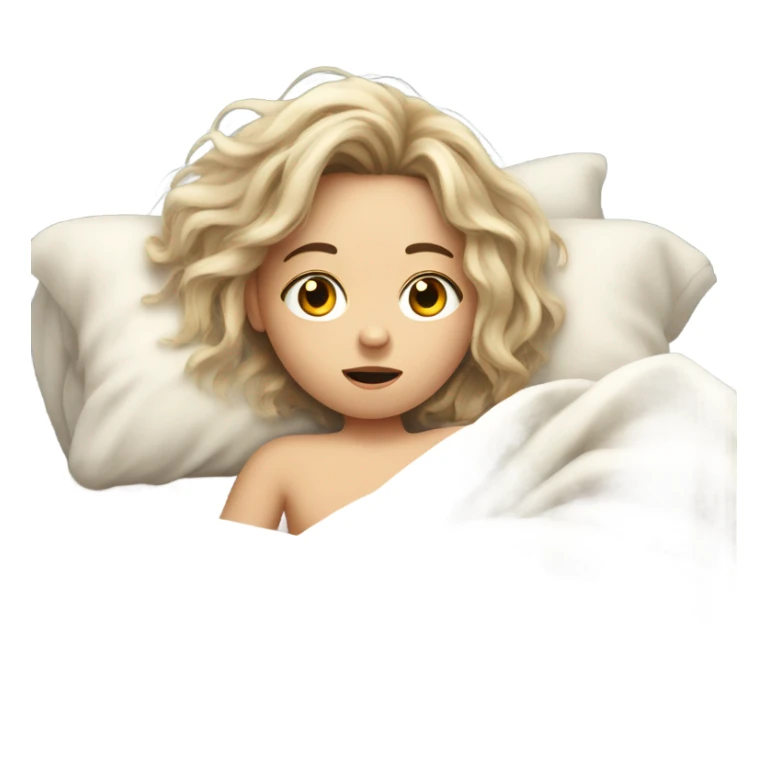 White girl sick in bed sticker