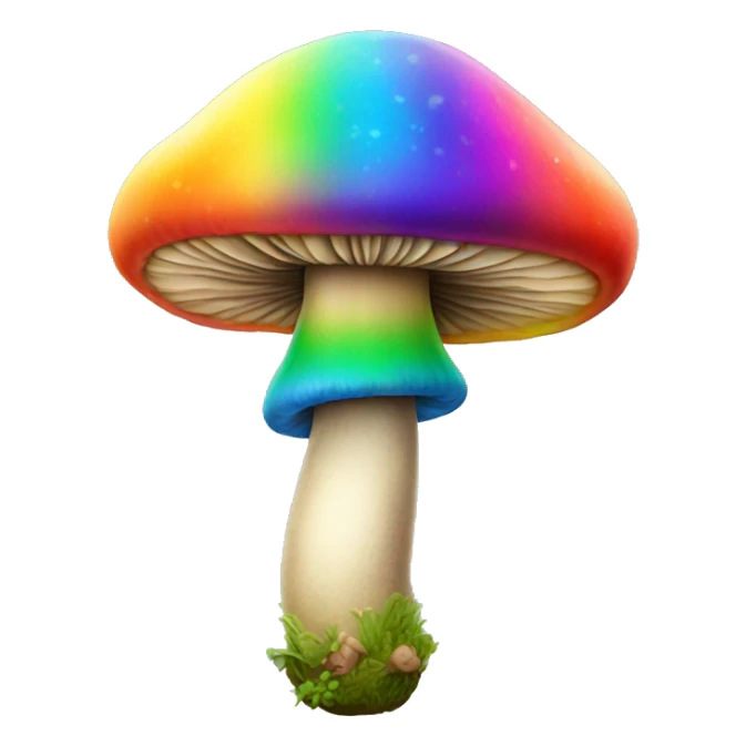 A rainbow-colored stoned mushroom, very happy sticker