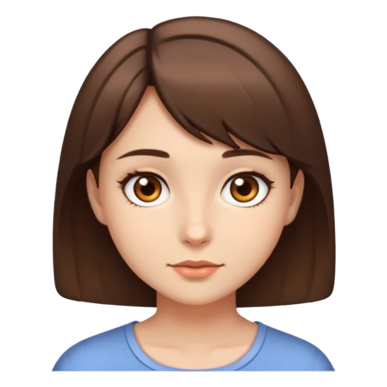 Girl with brown eyes, short brown hair sticker