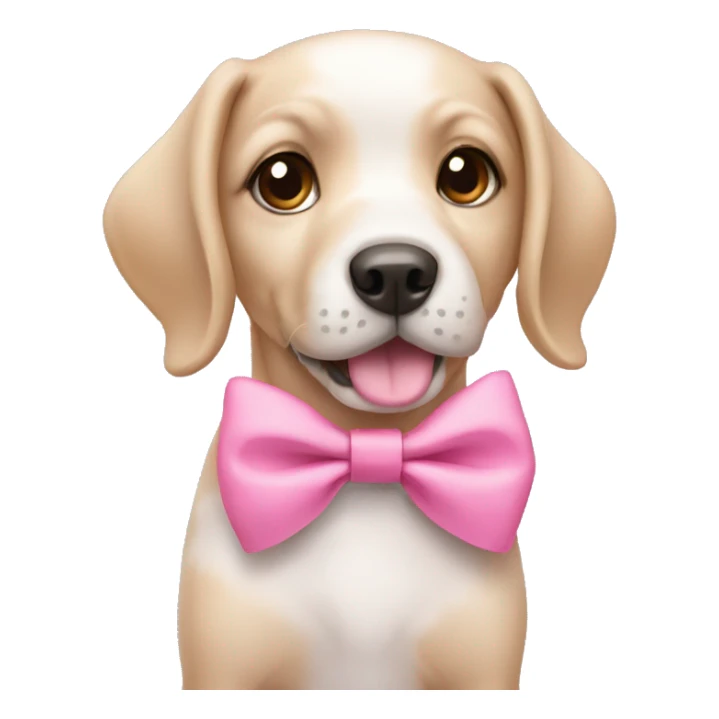 Cute dog wearing pink bow sticker