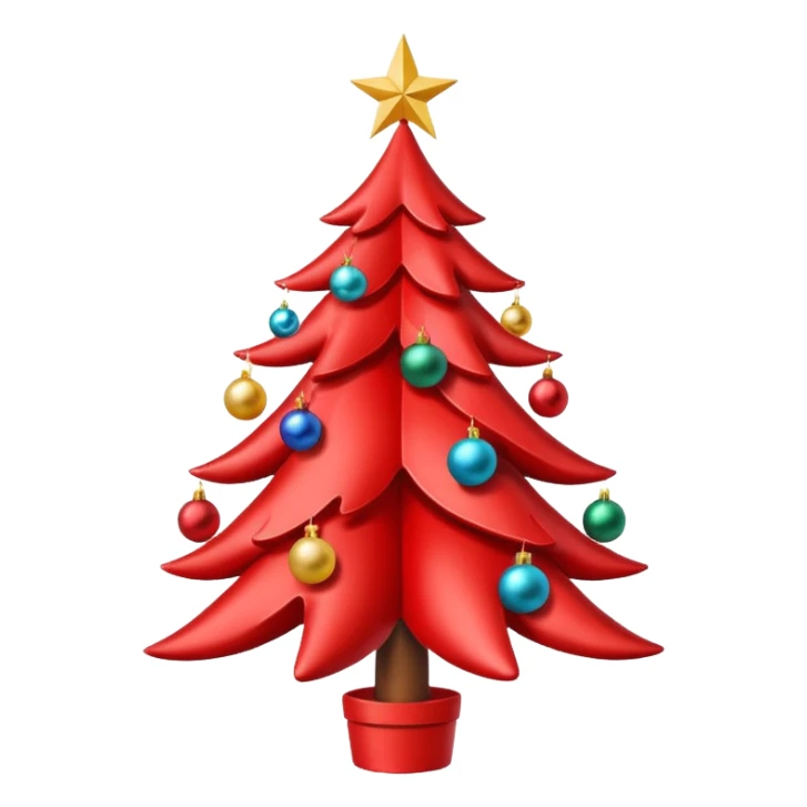 red Christmas tree with a star with the "S" logo on it sticker