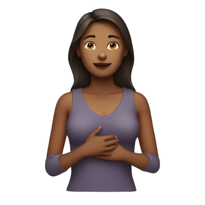Woman with hand on the chest sticker