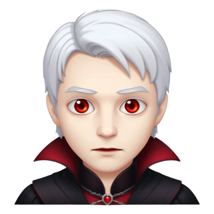  young vampire with red eyes and white hair sticker