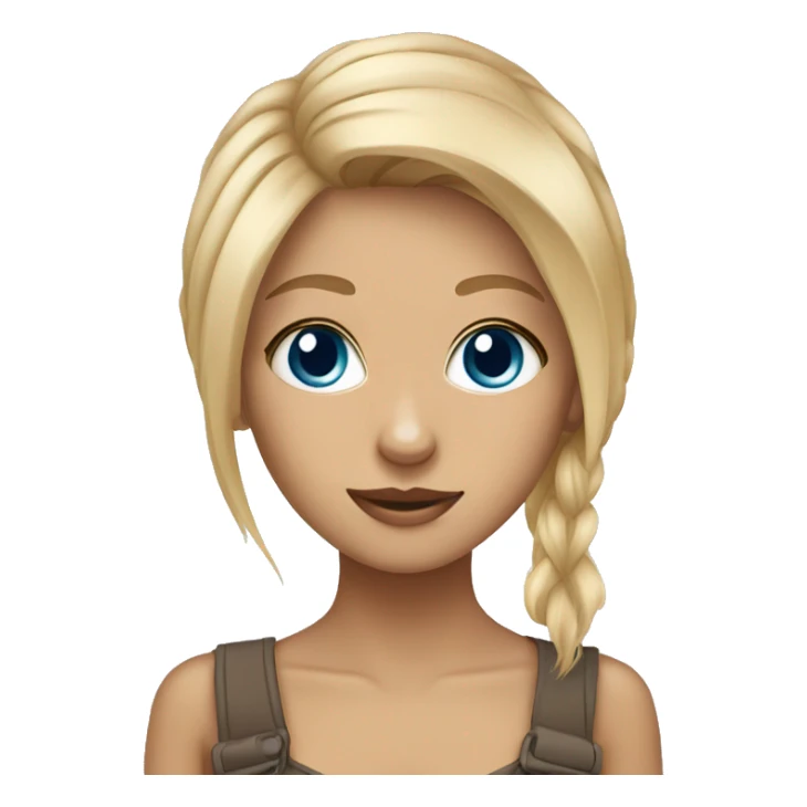 Blonde girl with blue eyes with Yorkshire Terrier sticker