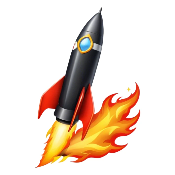 driving fine black rocket with fire color france sticker