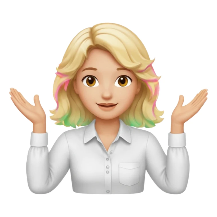 Not guilty hands up smirk girl wavy blonde haie sticker