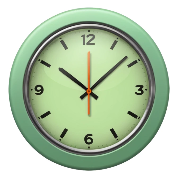 make Clock in minimalism in loght Green color without numbers  sticker