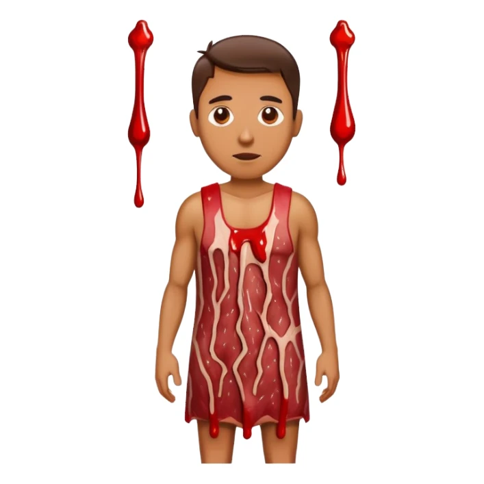 Man wearing a meat dress  sticker