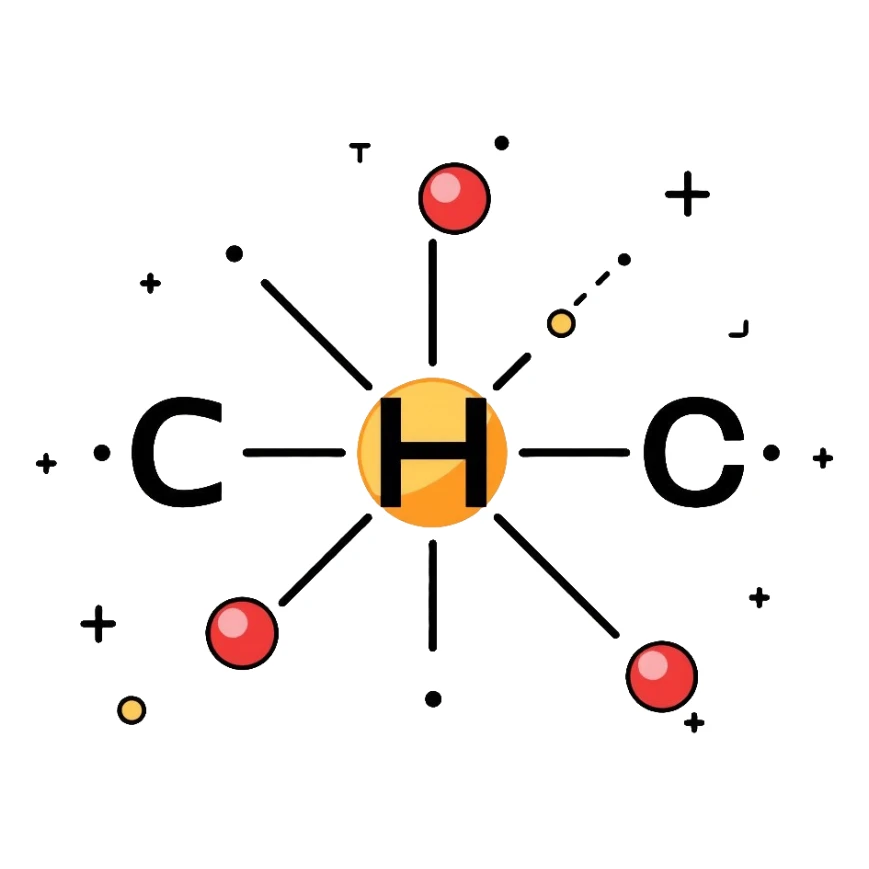 Chemical valency diagram showing electron bonds between atoms sticker