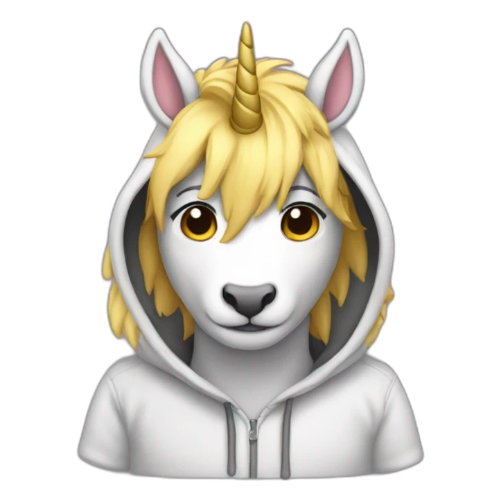 licorn black hoodie sticker