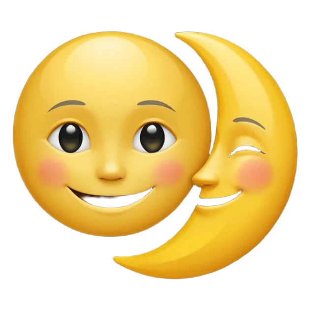 Genarate me a emoji of Drak mode moon and bright mode sun Like we got In our mobile phones sticker