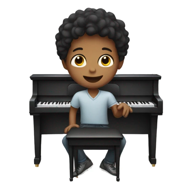 Boy playing piano  sticker