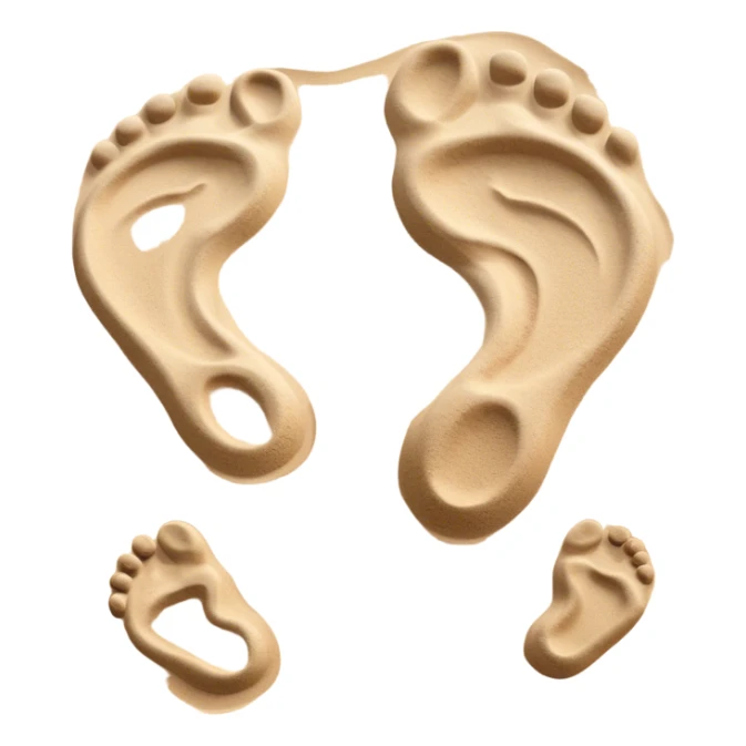 inner child footsteps on sand w adult footsteps sticker