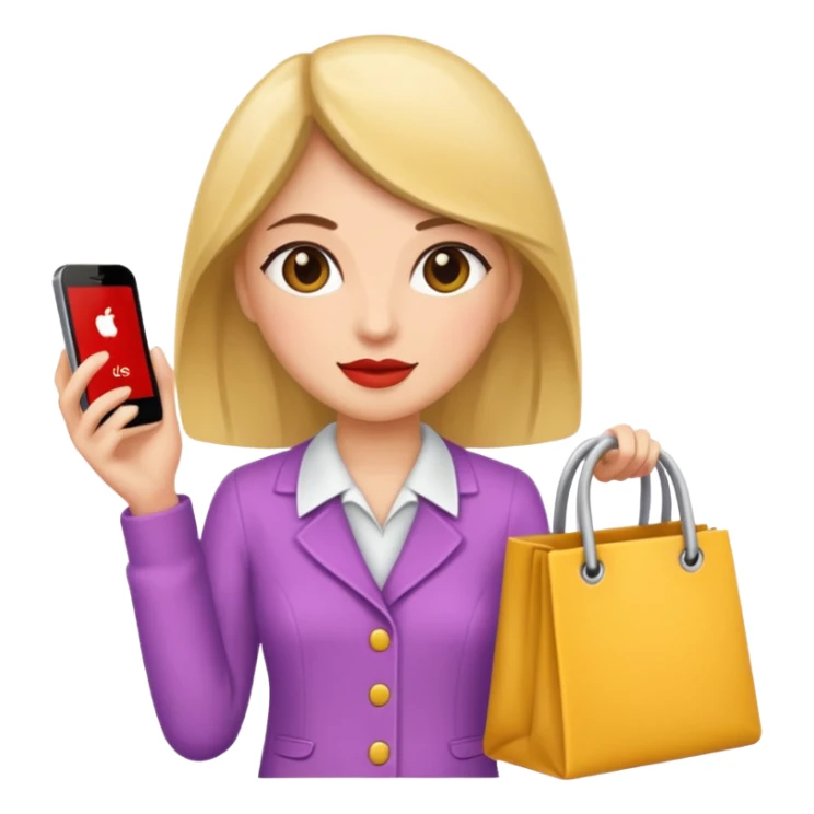 shopaholic woman sticker