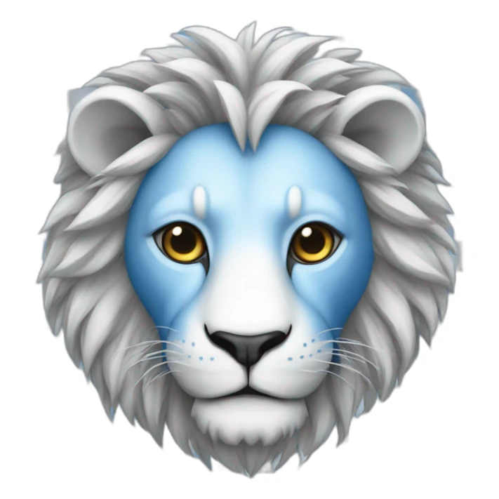 lion in mask blue-white checkerboard color sticker