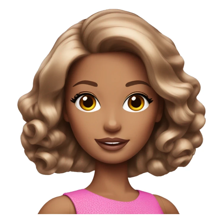glamorous barbie with brown hair sticker