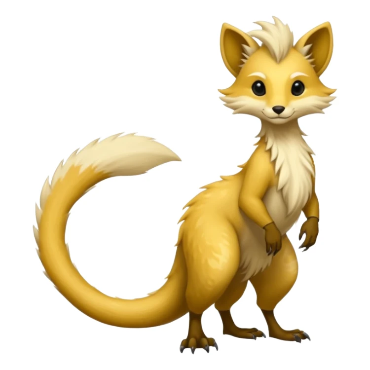 Cool furry anthropomorphic fantasy-Vernid-creature by LiLaiRa with a long tufted tail (full body) sticker
