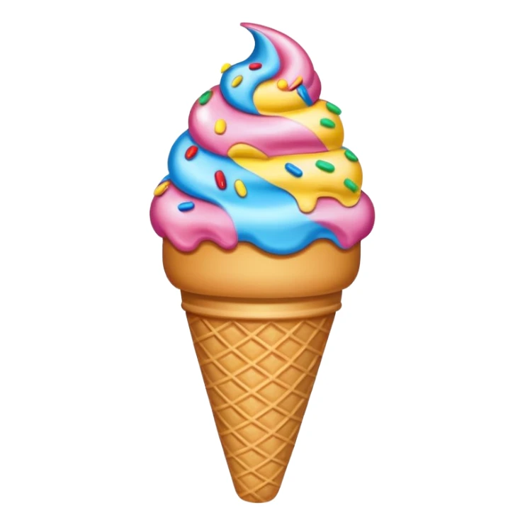 colorful ice cream cone with sprinkles sticker