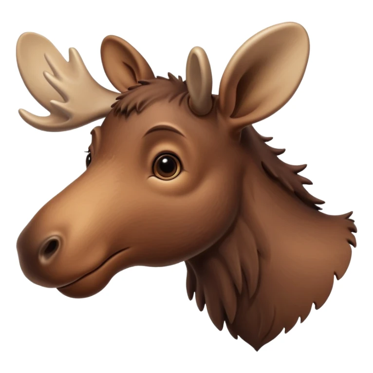 A high-resolution digital illustration of a baby moose in a clean, semi-realistic style. The baby moose is shown facing sideways head tilted  sticker
