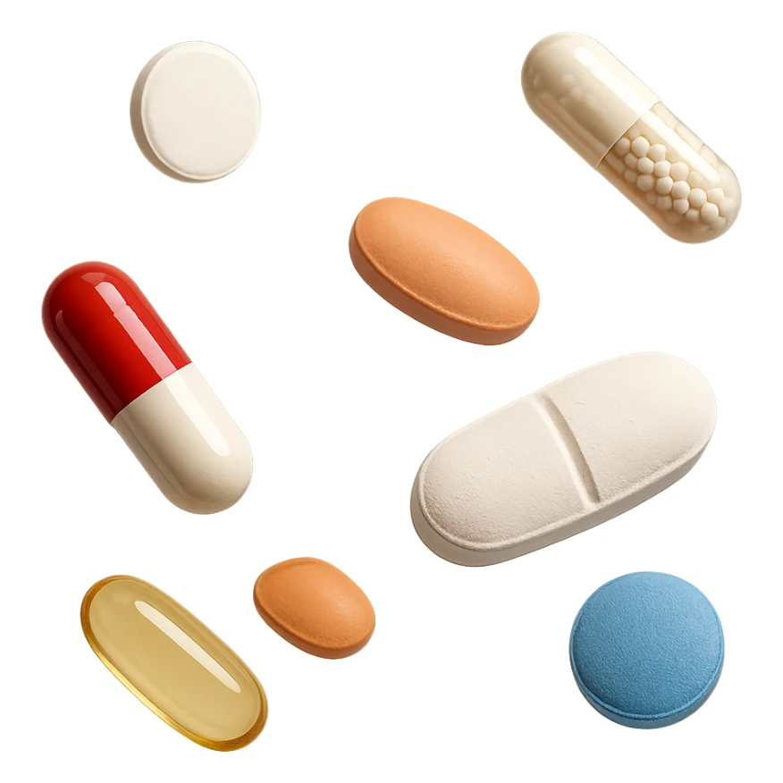 pillole farmaci fluttuano in aria sticker