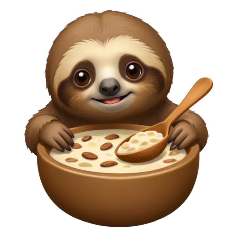 Cozy sloth eating porridge  sticker