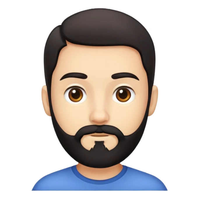 Boy with normal black beard and simple hair  sticker