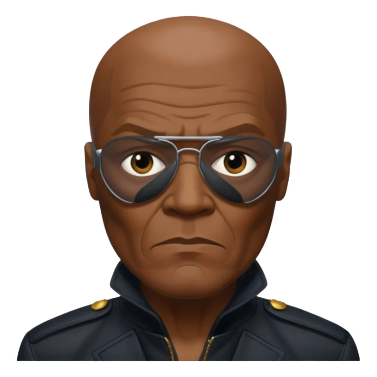 Create nick fury Superhero Emoji face only 1 eye patch black old person sticker