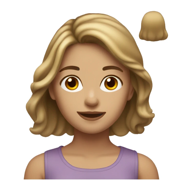 Light brunette girl with brown hair and blond locks sticker