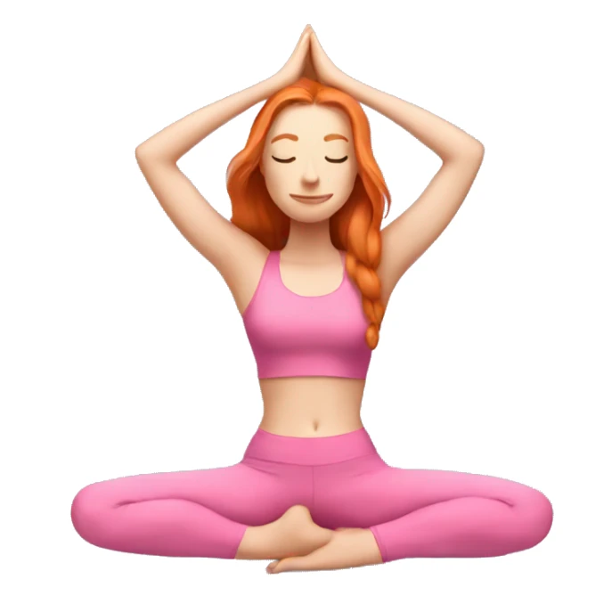 long hair ginger doing yoga in pink clothes sticker