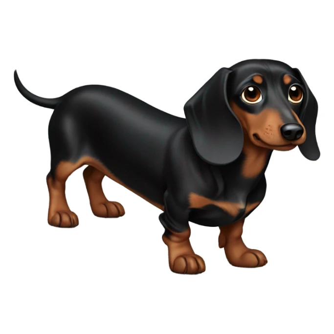 black and brown weiner dog sticker