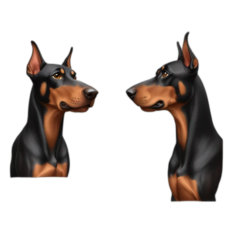 Doberman and frison horse sticker