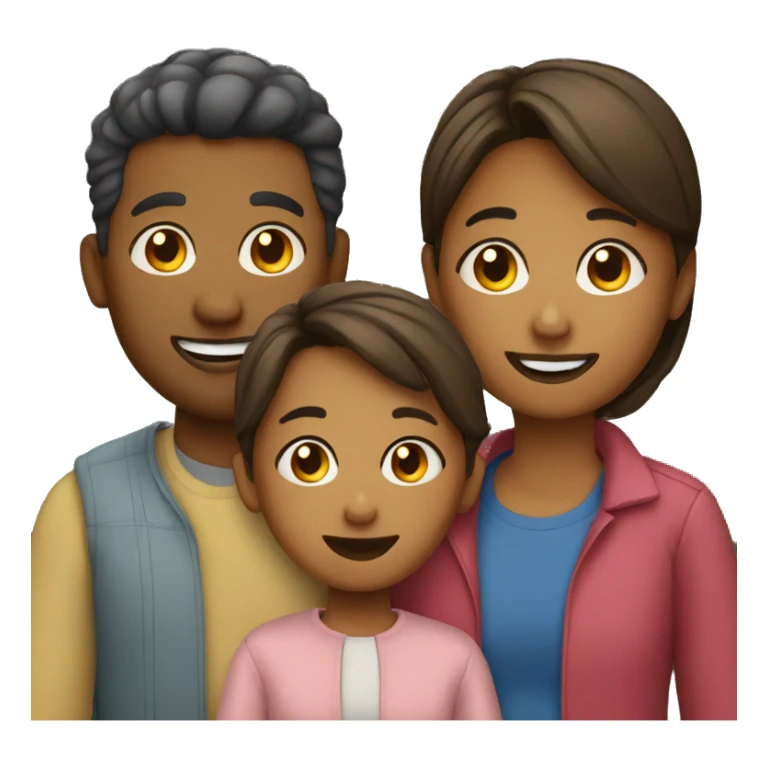 Family with 3 kids sticker