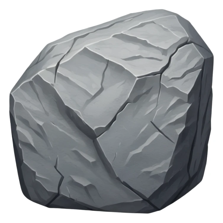 A simple, natural stone or rock — grey, rough-textured, and irregularly shaped, symbolizing strength, stability, or nature. sticker