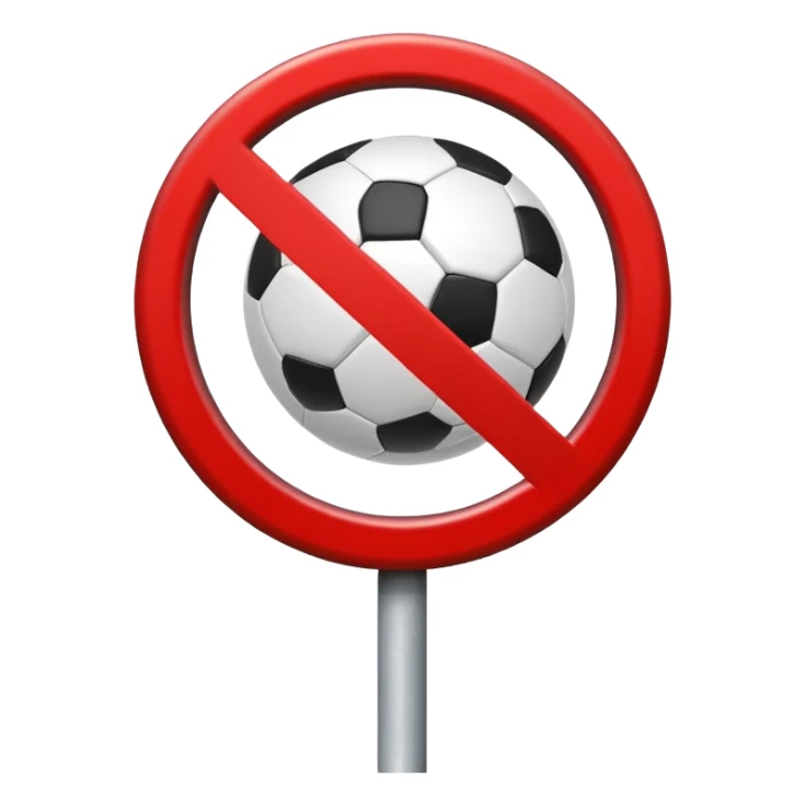 traffic sign style emoji indicating no playing football sticker