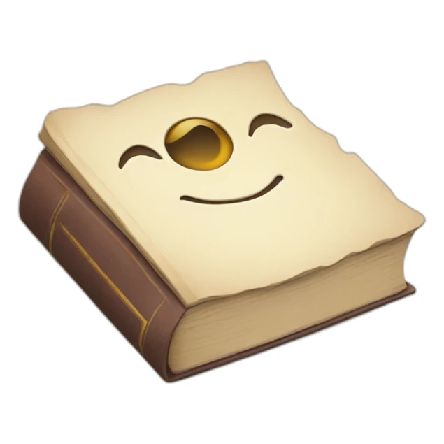 Book with smiling face sticker