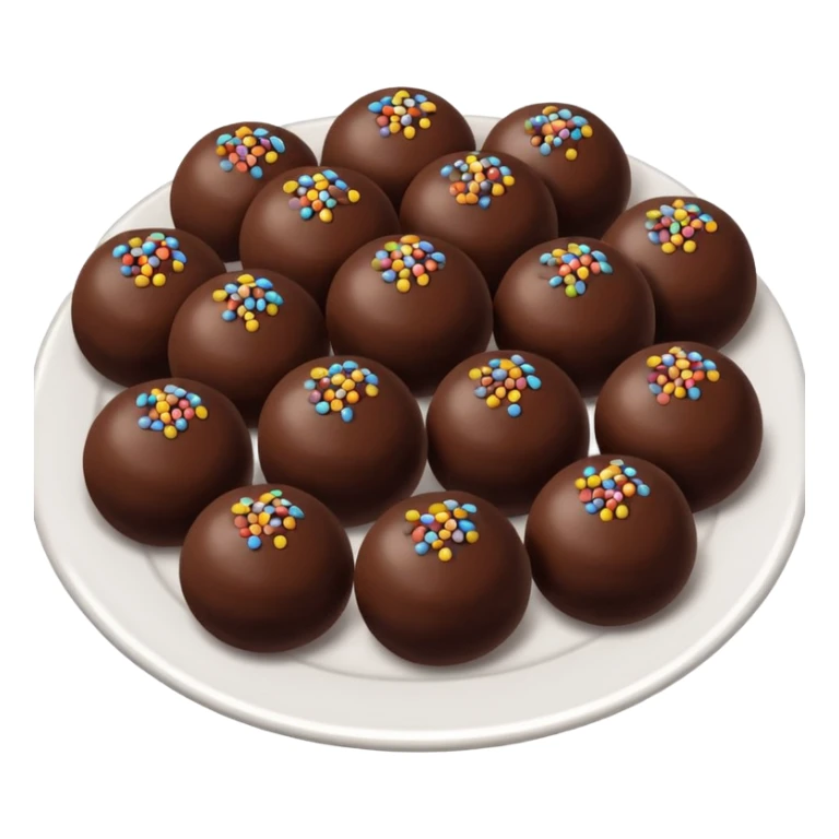 chocolate balls on plate with chocolate sprinkles sticker