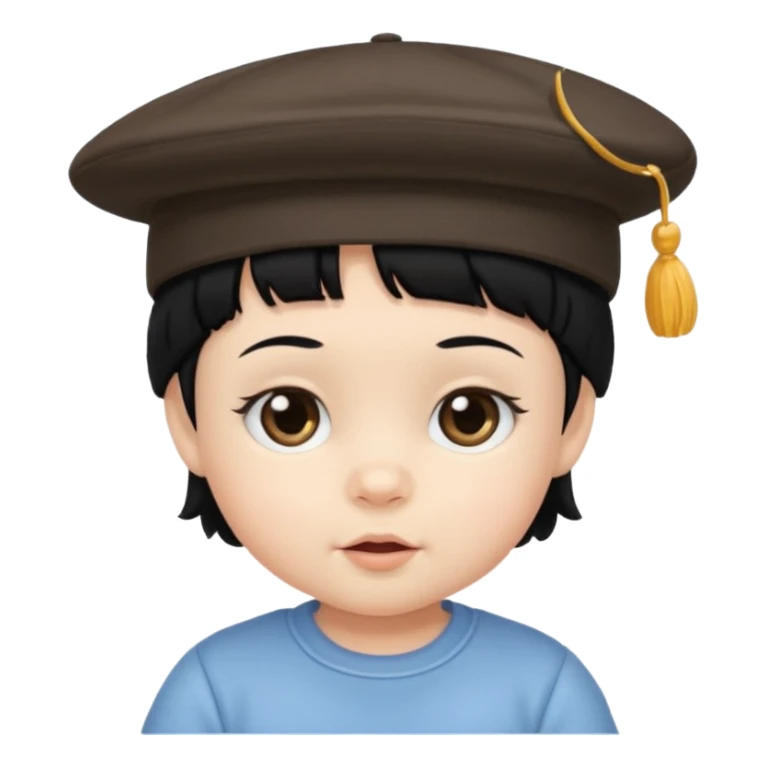 baby with hat black hair sticker