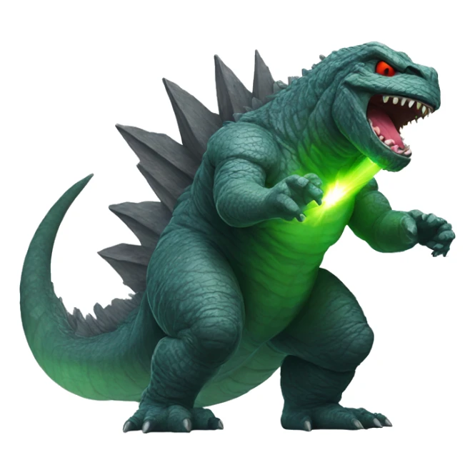 godzilla with lasers coming out of its eyes sticker