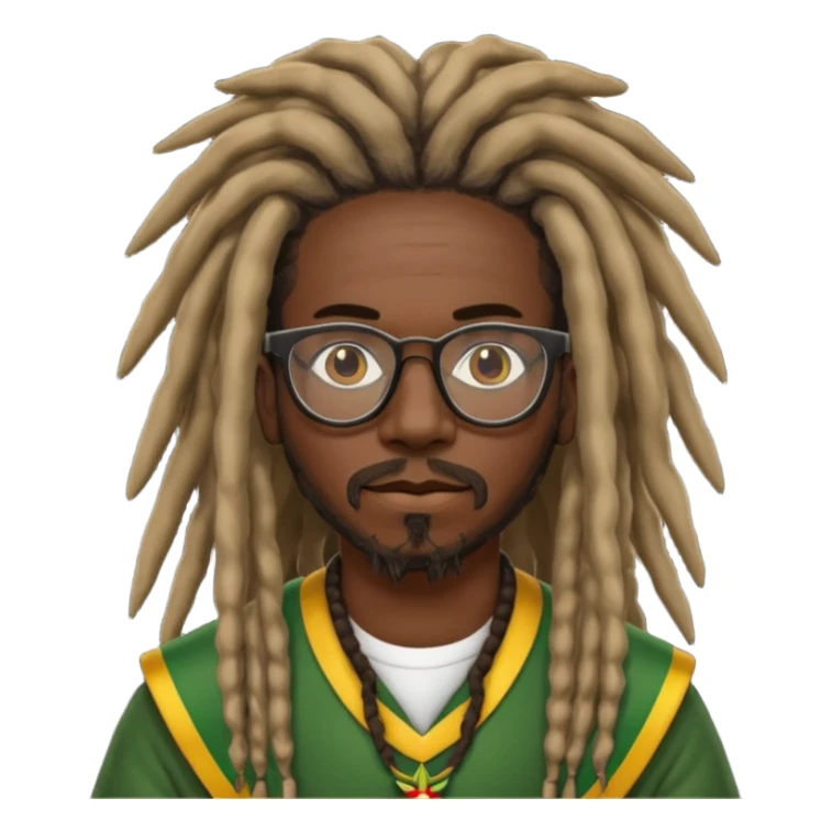 African Tanzanian rastafari warrior with glasses sticker