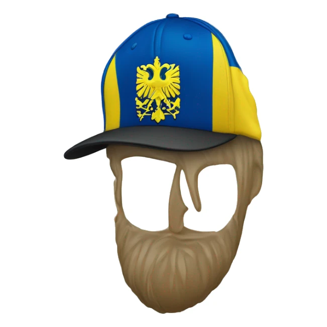 A cap (or hat) with Ukraine coat of arms on it sticker
