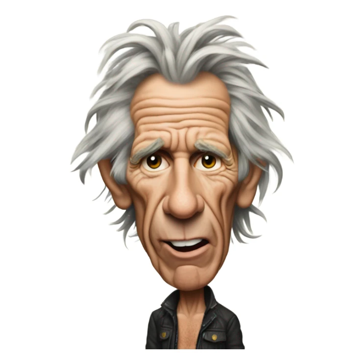 Keith Richards cinta en la cabeza, lauhing out loud sticker