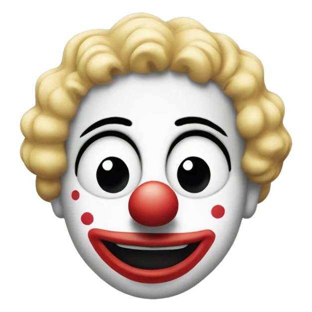 Clown face with a duckface and a peace sign sticker