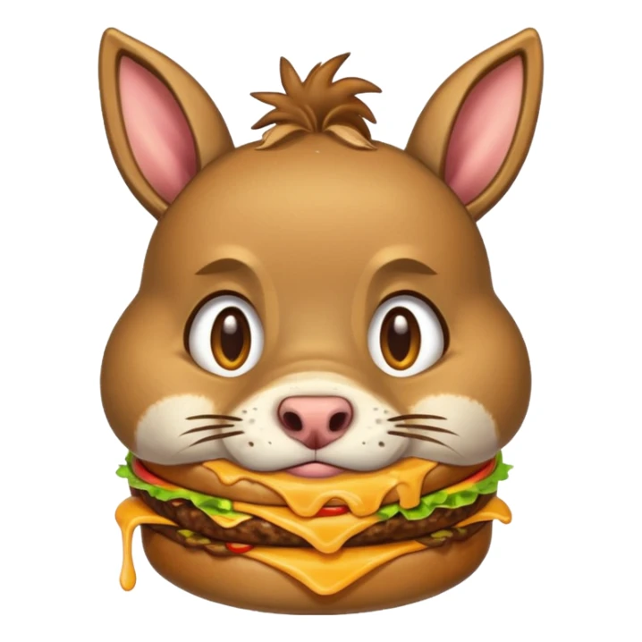 shit dripping of  donkey cat eating hamburgers sticker