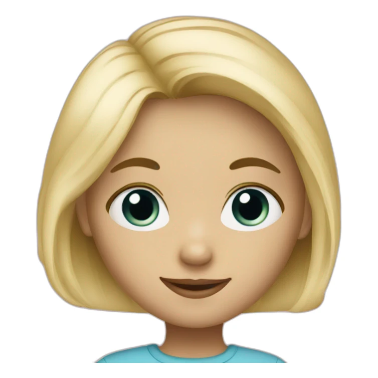 Blonde girl with baby boy sticker