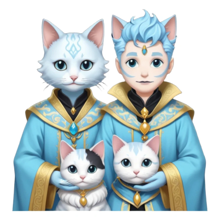 Leviathan magician couple and their pet cat sticker