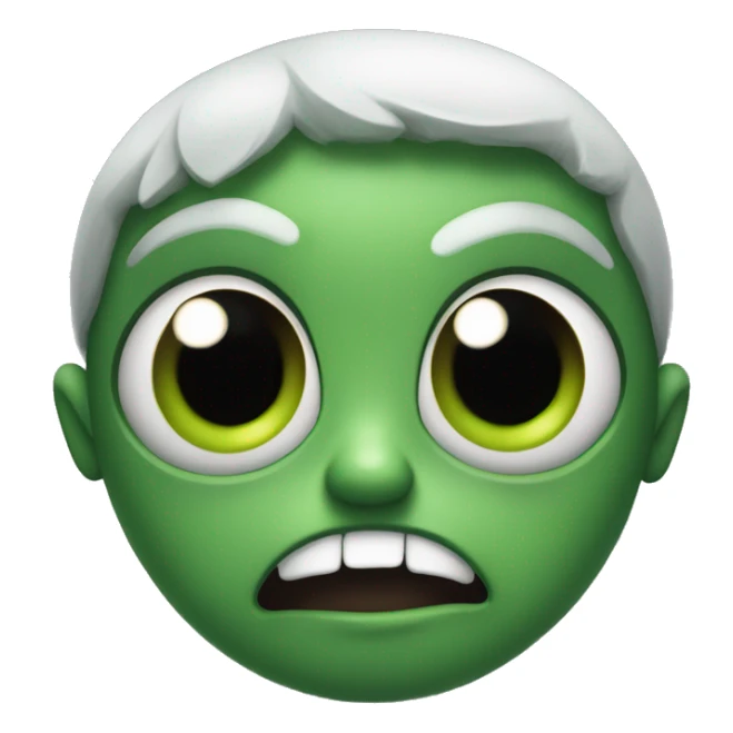 Uggly horror face green skin Big eyes sticker