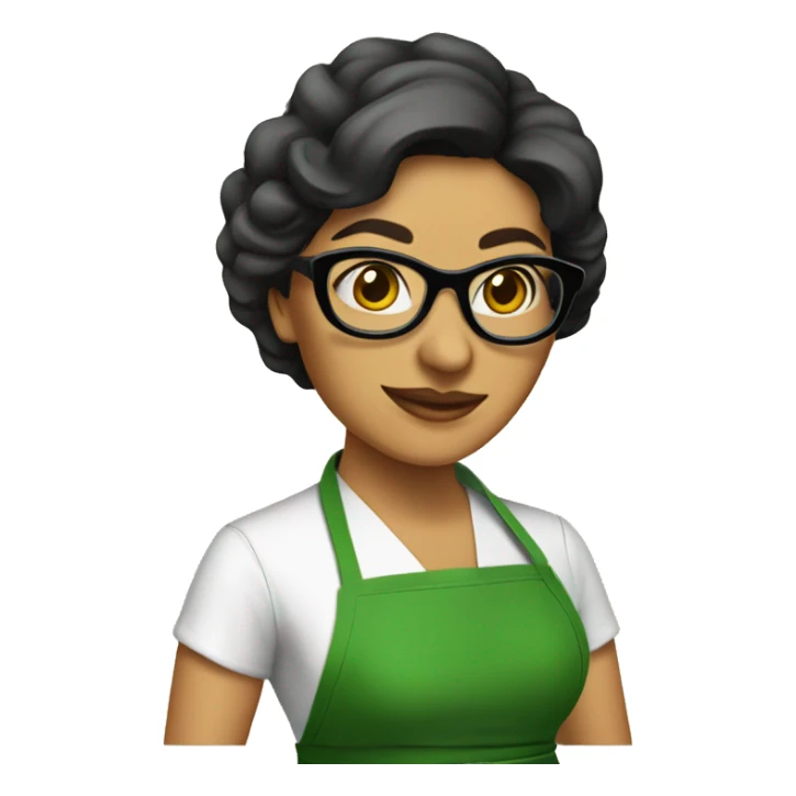 mexican lady green apron  with glasses cooking tacos sticker