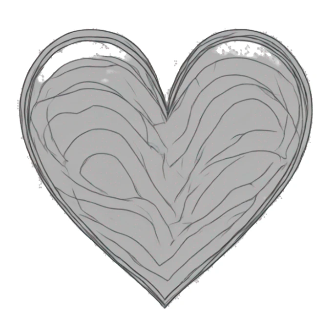 Heart but outline is black li sticker